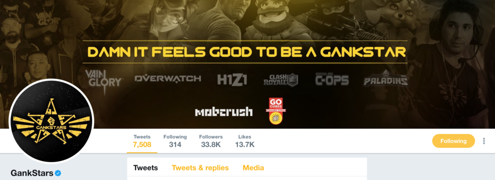 Go Cubes Sponsorship of eSports Team Gankstars (Photo: Twitter)