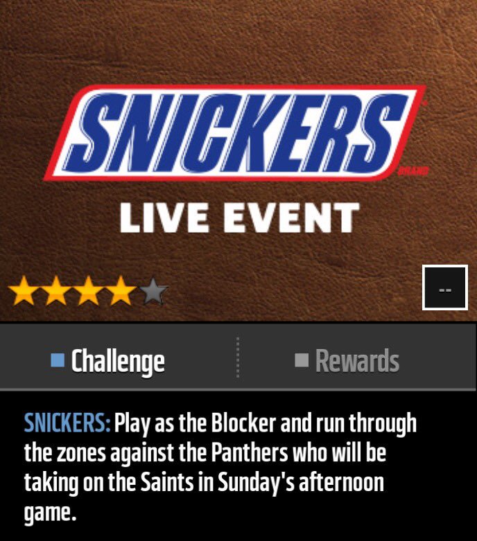 Snickers In EA Madden Mobile 18 (Photo: EA Sports)