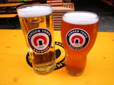Be sure to order a pint of beer from Camden Town Brewery