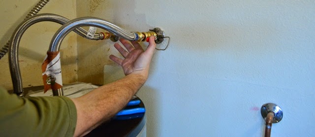 Opening the plumbing valve