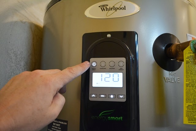 Whirlpool 50 Gallon 12-Year Electric Water Heater - control panel