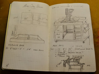 Moleskine Notebook with Miter Saw bench plans