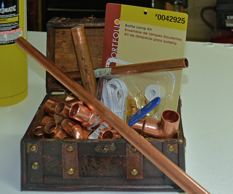 Various copper pipe pieces