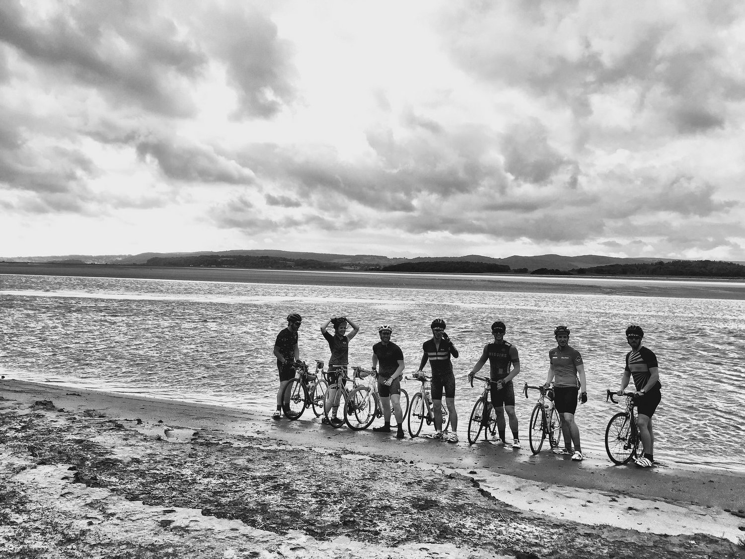 cyclists at the coast