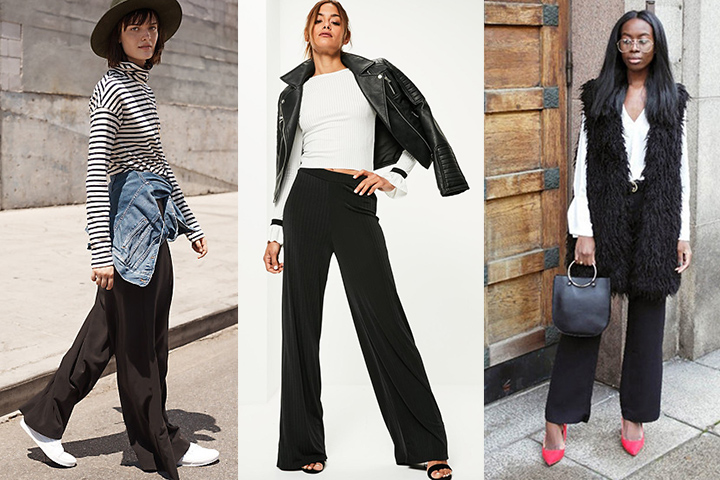 Black wide-leg pants | HOWTOWEAR Fashion