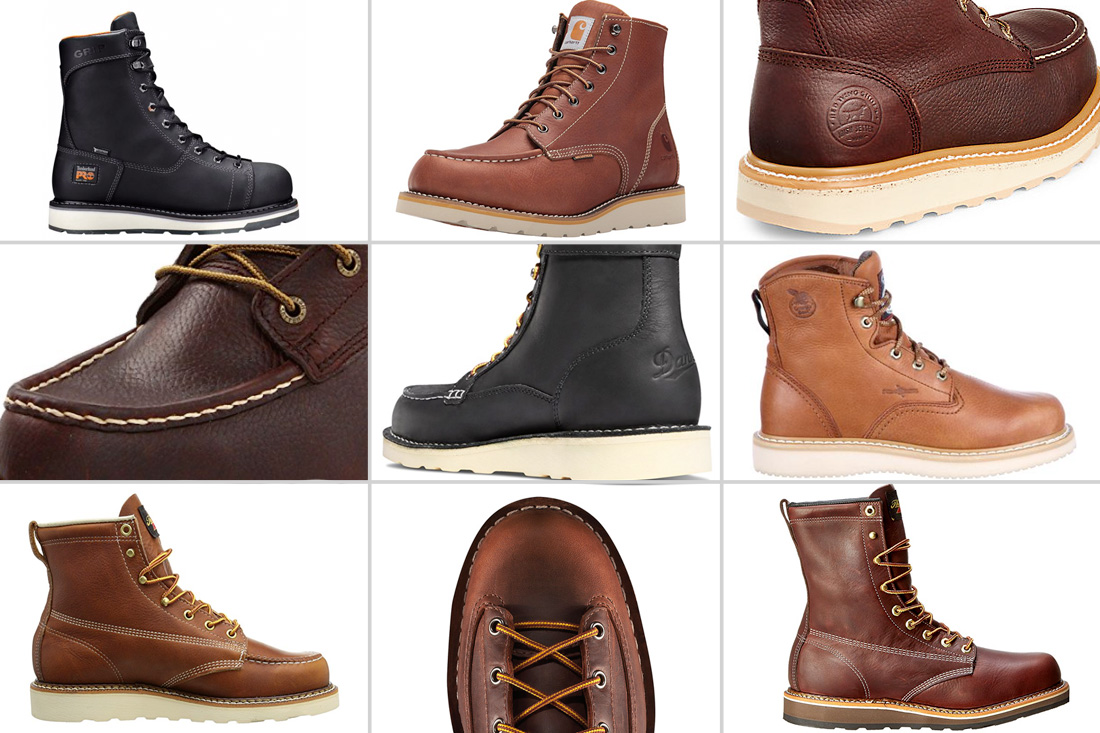8 wedge sole work boots
