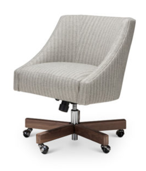  For a firmer seat -- we recommend the Melvin office chair by Verellen.&nbsp; Select the base, wood finish, fabric, and seam details for a truly one-of-a-kind piece.&nbsp; Feel the comfort and see the quality for yourself in our Countryside Village shop.&nbsp; Adjustable seat height for your personal preference.  Options starting at $2040.00.  • Overall Height: 35.5”H/31”L • Overall Width: 22.5” • Exterior Depth: 26” • Seat Height: 23.5”H/19”L • Seat Depth: 19” • Arm Height: 21.5”H/18”L 