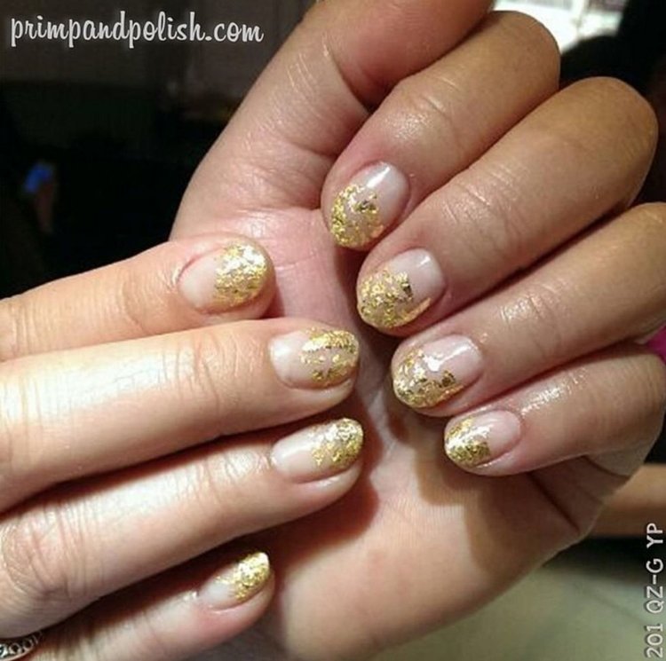 metallic nail manicure