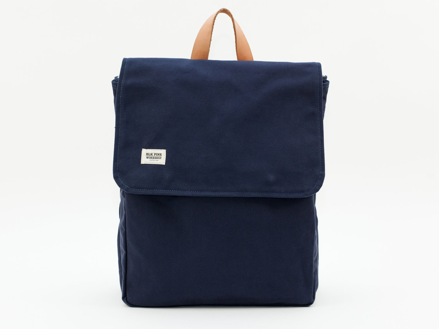 Classic Leather Canvas Canoe Pack - Navy — BLK PINE WORKSHOP