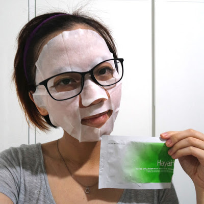 wearing hayan sheet mask phyto collagen