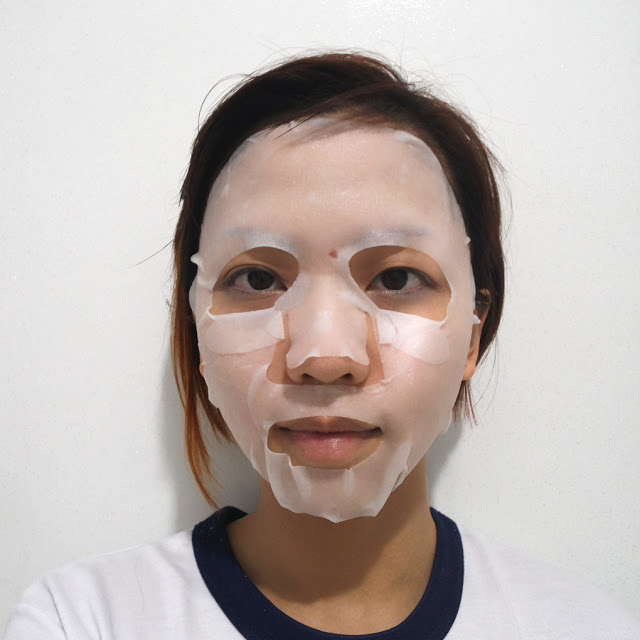 klairs rich moist soothing mask worn face