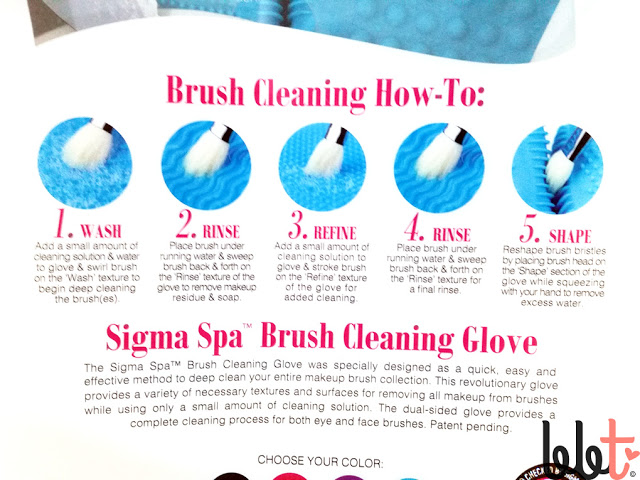 sigma spa brush cleansing glove usage instructions on packaging
