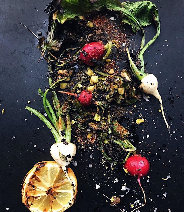 This week’s amuse: baby turnips and radishes with pistachio-kombu dukkah and grilled lemon. Come in for @dinela! Menu links in profile. 📷: @chefjosefcenteno