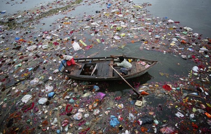 Image result for Noyyal River in Perur polluted with plastics