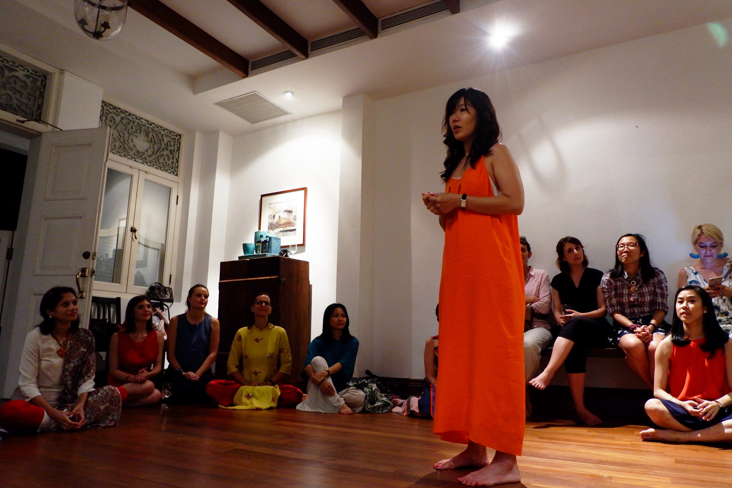  The soulful singing bowl session by Jolie Ow, Canvass   Yoga and Art Studio creator. 