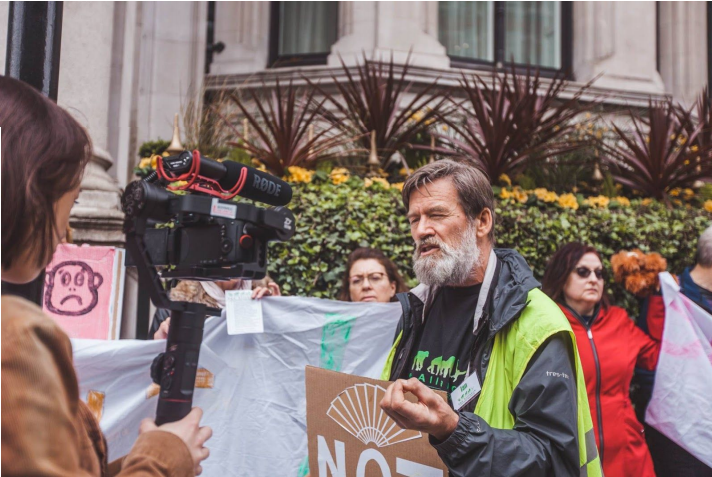 Image 3: Ian Redmond (OBE), speaking about the necessity for big corporations such as Jardines Matheson to stop the Batang Toru dam. [Photo: Tory Tsui, Instagram: @torytsui]