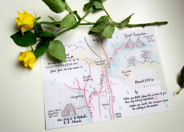 Minimal Map Wedding Invitations