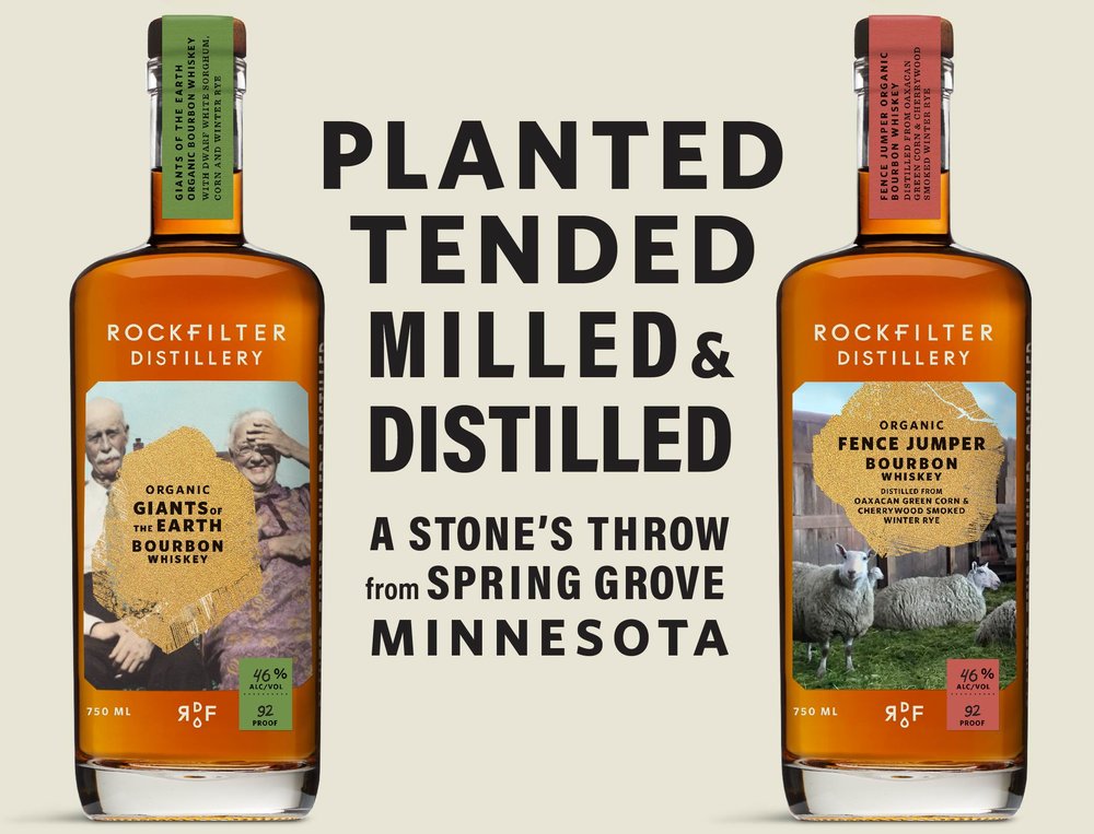  RockFilter Distillery: Planted, tended, milled, &amp; distilled in Spring Grove, Minnesota. 