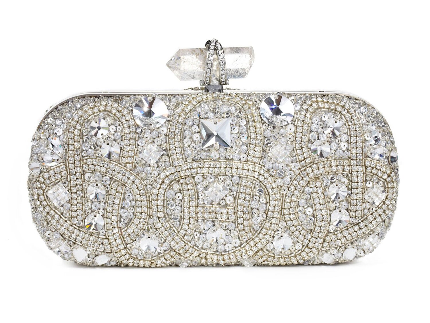 Marchesa Lily Embroidered Clutch in Silver — UFO No More