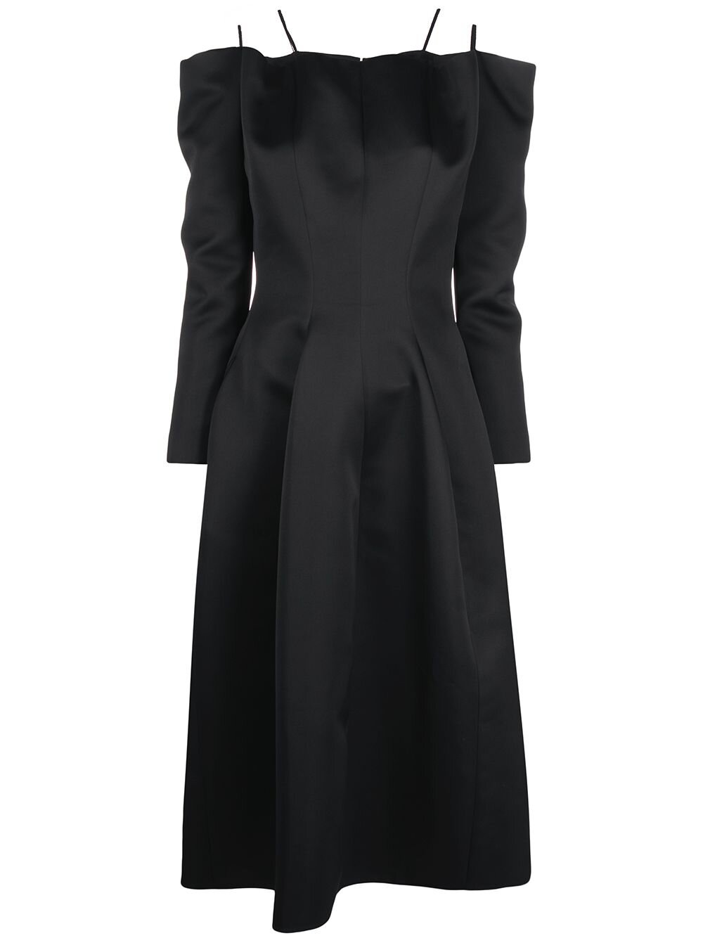 Maison Rabih Kayrouz Pleat-detail Mid-length Dress in Black — UFO No More