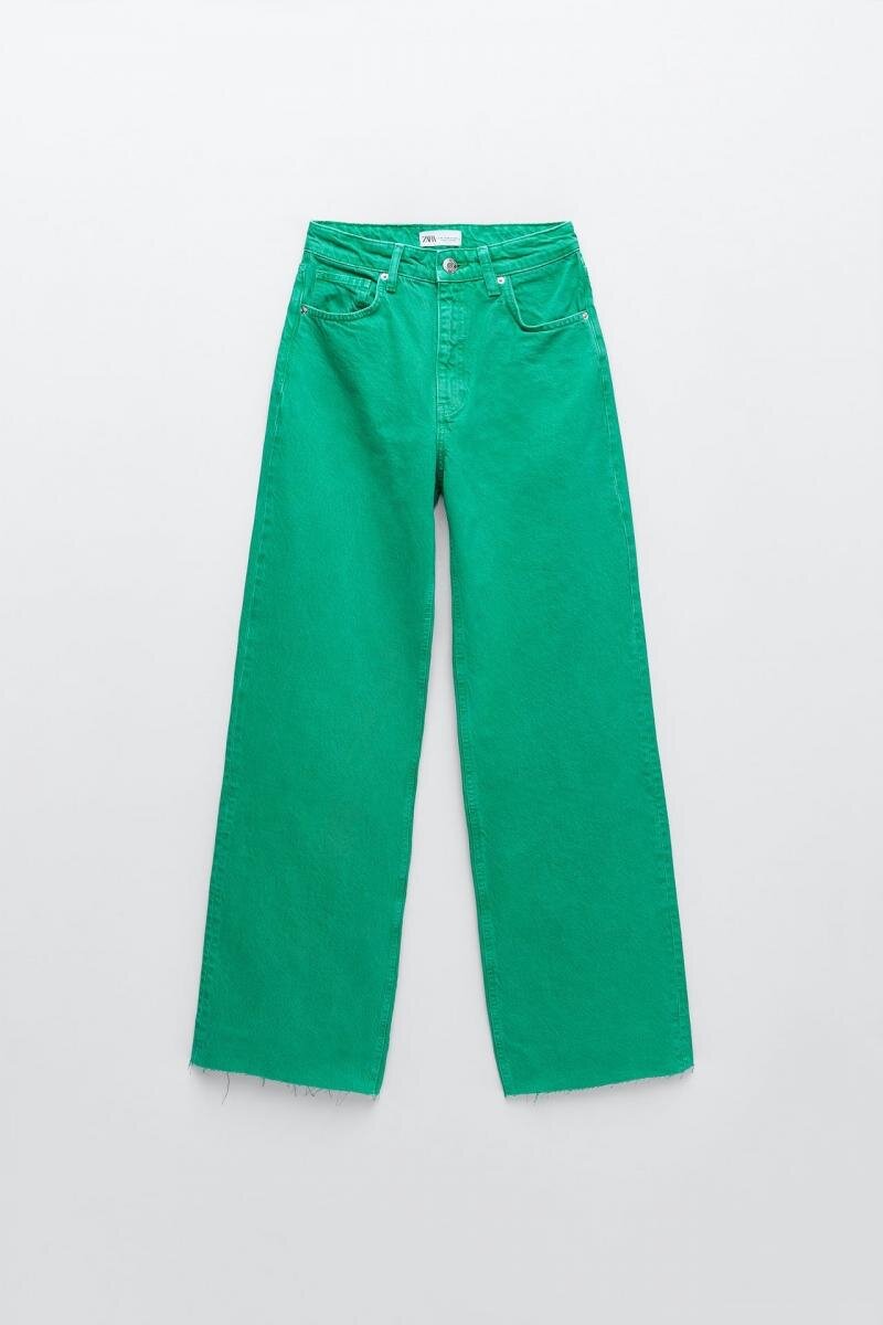 Zara Solid Color Full Length Wide Leg Jeans — UFO No More