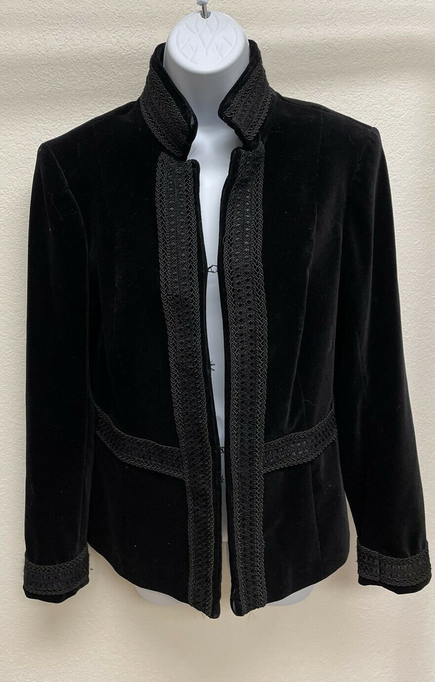 Zara Lace Trim Velvet Jacket in Black — UFO No More