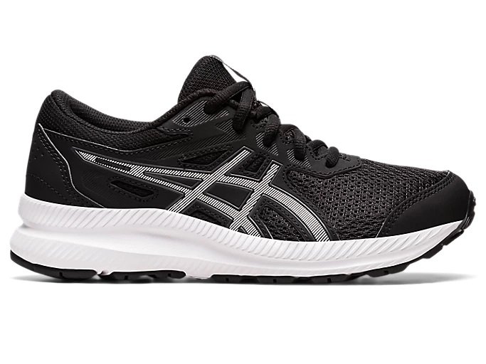ASICS Contend 8 GS Junior Running Shoes in Black/White — UFO No More