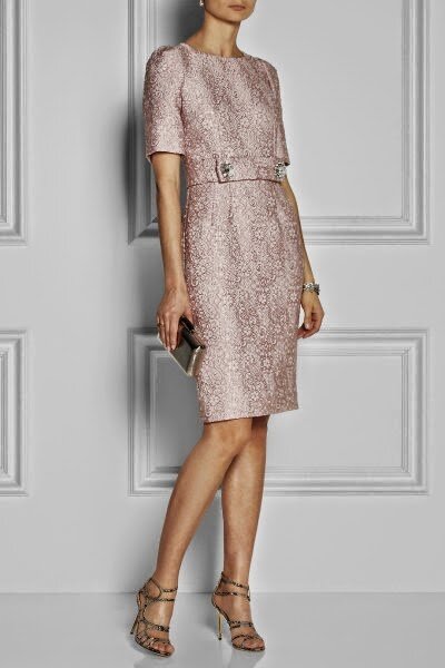 Dolce \u0026 Gabbana Pink Jacquard Dress 