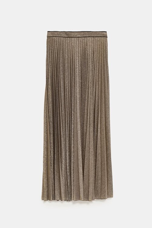 zara metallic thread skirt