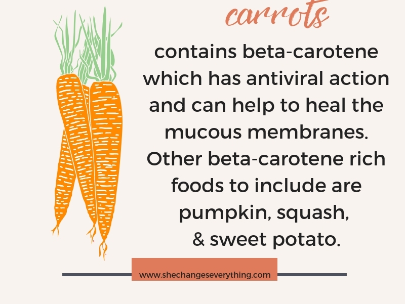 Simple foods such as carrots can support healthy lungs and sinuses!  Learn 8 more at www.shechangeseverything.com.