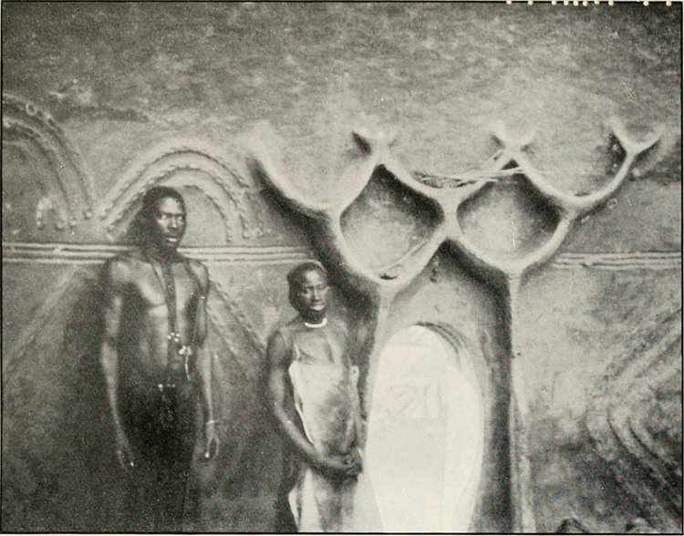 Interior of house at Musgum in Cameroon, 1911. 