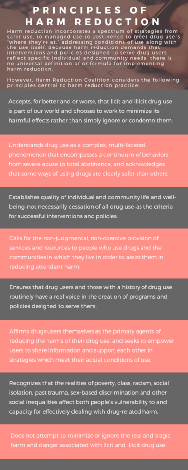 Principles of harm reduction infographic