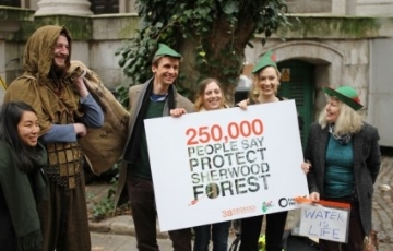 The petition against fracking in Sherwood Forest, signed by Friends of the Earth and 38 Degrees supporters (CREDIT: FOE EWNI)