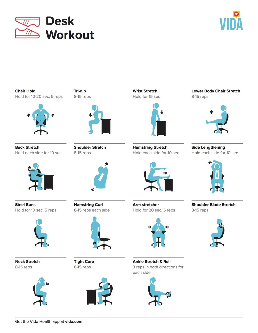 Desk Workouts And Stretches Vida Health