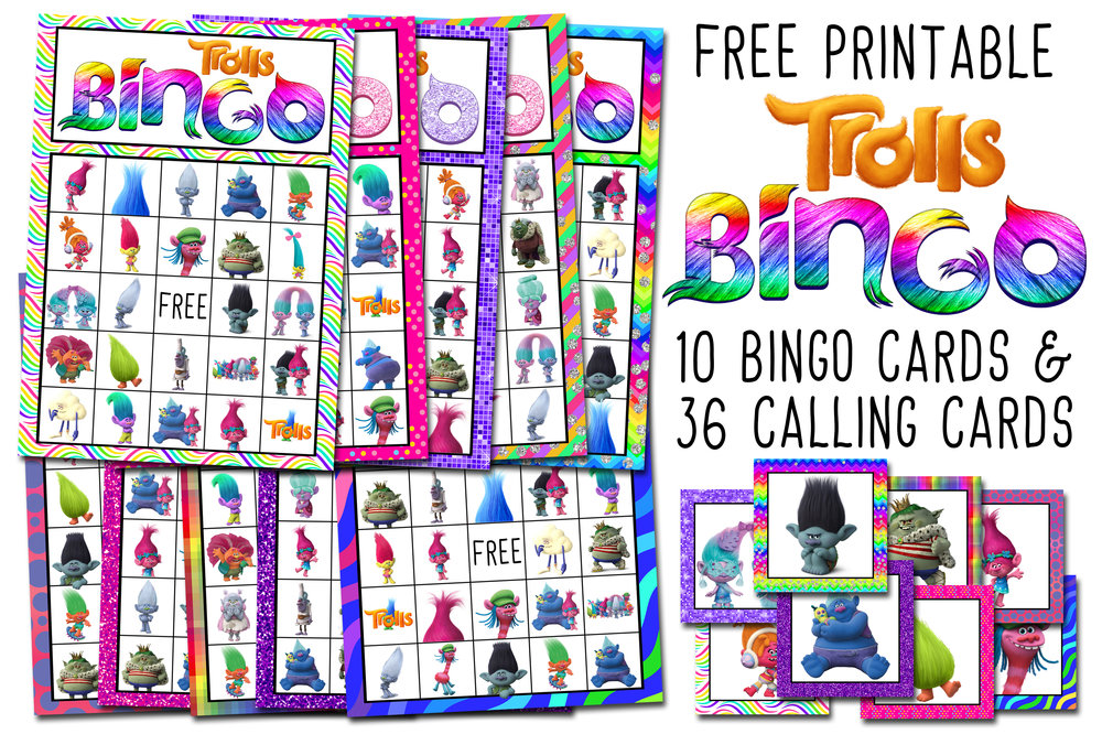 Trolls Free Printable Bingo Cards Trolls Birthday Party Game Best 