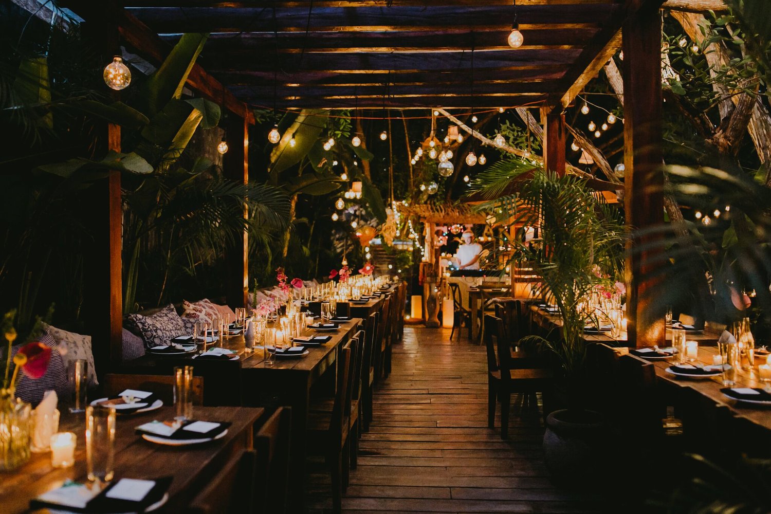 Gitano, a Tulum restaurant and bar and dance club with jungle disco balls 