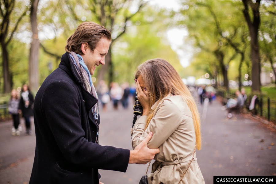 October surprise proposal at The Mall Central Park NYC - www.cassiecastellaw.com