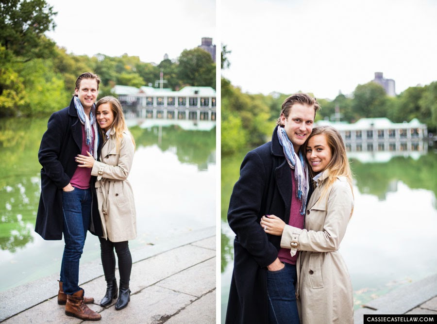 Lifestyle Engagement Photos, The Lake, Bethesda Terrace Central Park NYC - www.cassiecastellaw.com