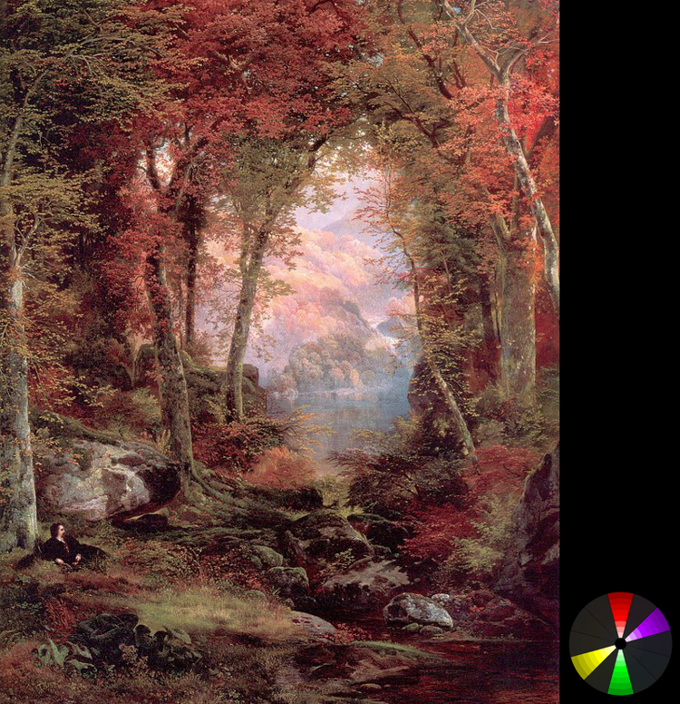 Thomas Moran – The autumnal woods (under the trees) from ArtRenewal.org