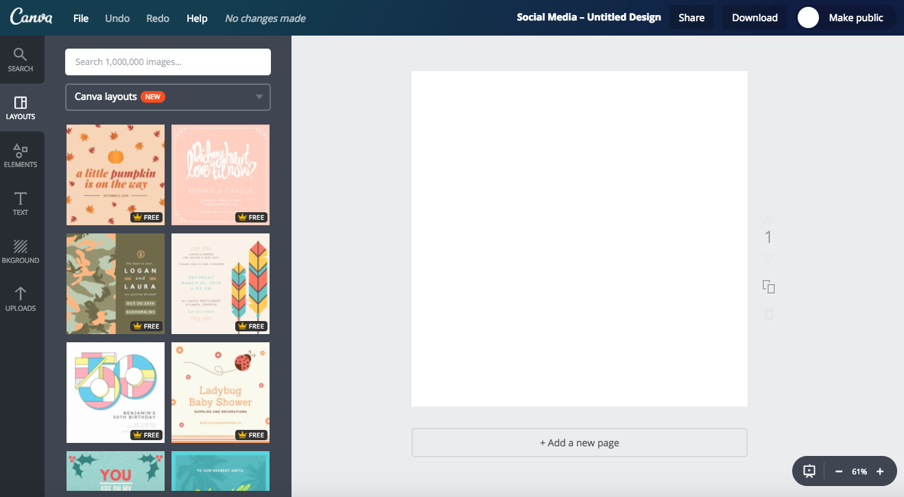 Canva template layouts