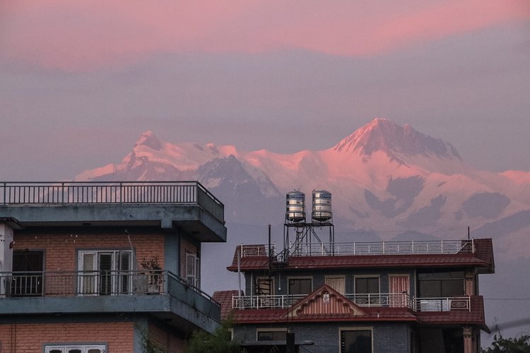 The gentle pastel palette of a Nepalese sunset. 