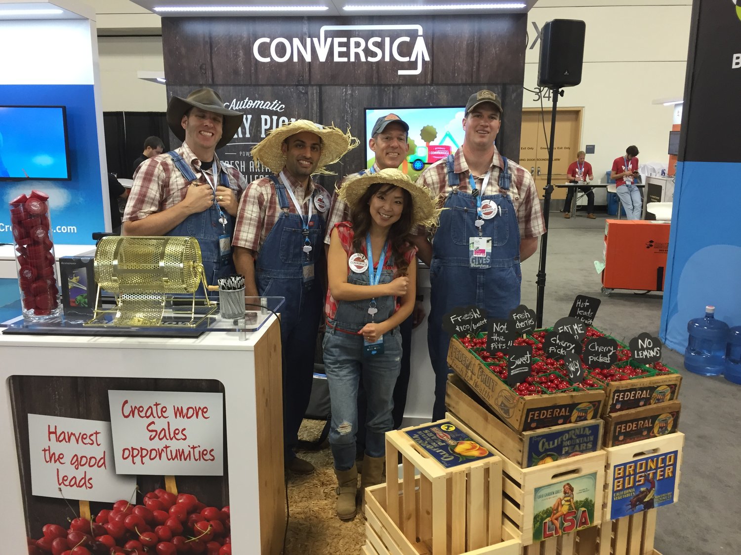 The Conversica team as "lead cherry pickers" at DreamForce.