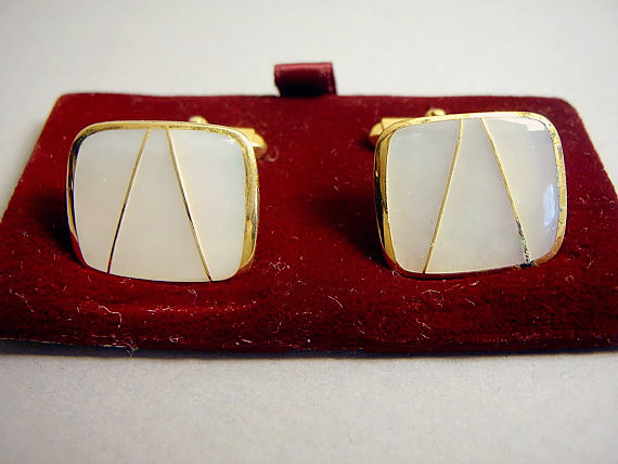 60s cufflinks with mother of pearl #14123