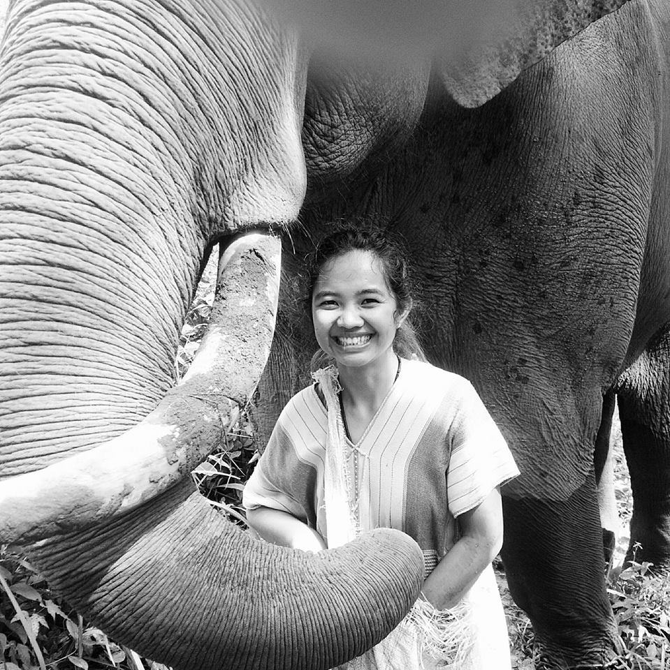 Nukul, a Karen woman with her family's elephant.