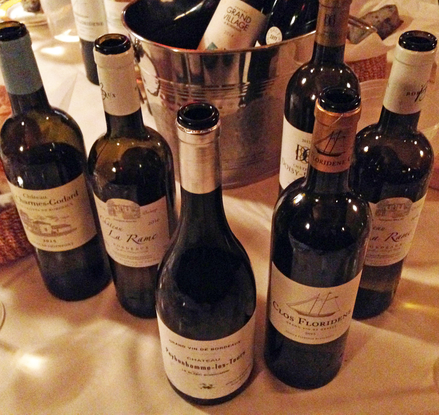  A cluster of favorites at the Wine Media Guild Bordeaux Blanc tasting. 