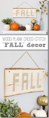 木板交叉缝线秋天装饰从制造它和爱它