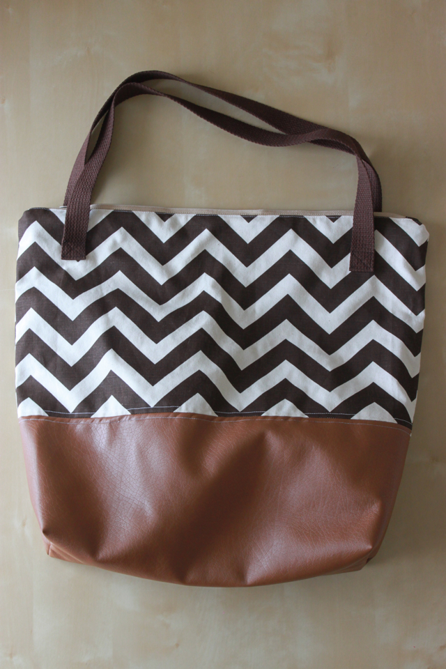 Leather Bottom Tote from See Kate Sew