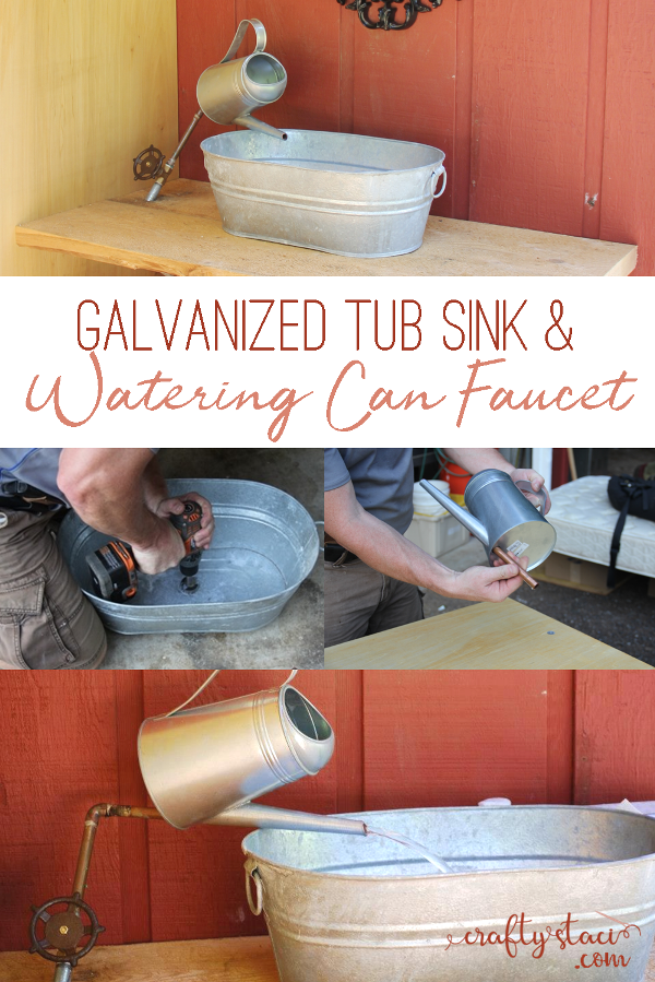 Galvanized Tub Sink And Watering Can Faucet Crafty Staci