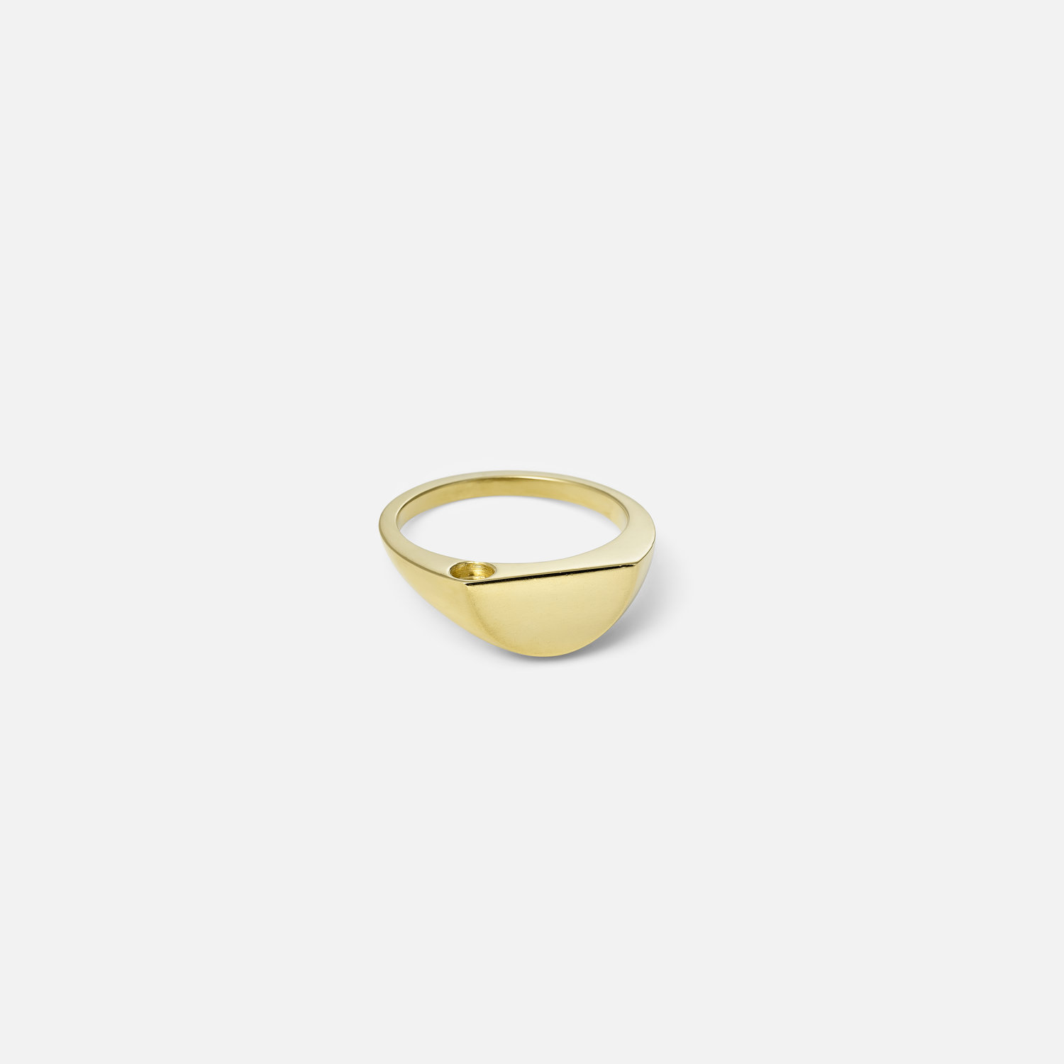 Half Signet 18ct. Yellow Gold Wedding Ring | SAM HAM