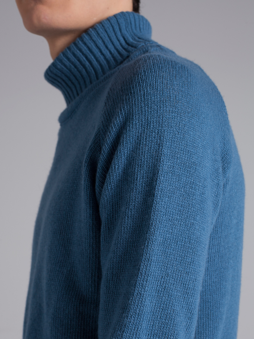 Blue Turtleneck Sweater — DOS STUDIO